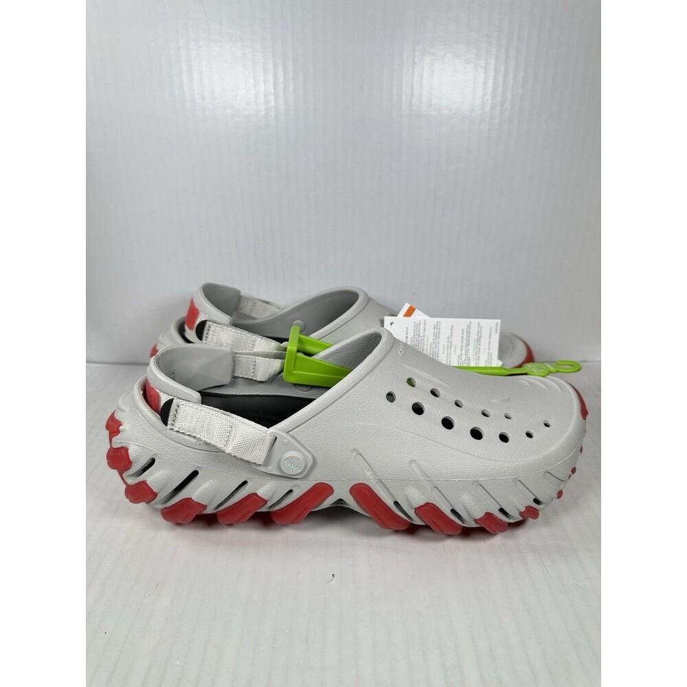 Size 11 Crocs Echo Icey Ro Clog 211458-1FT Atmosphere Gray Red Mens Slip In NEW